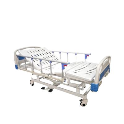 China 3 Function Cheap BT-AE118 Metal Hydraulic Manual Crank Adjustable Medical Clinical Bed Bed Bed Hospital Mattress Price Side Rails for sale