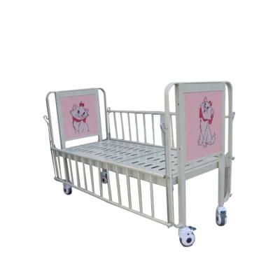 China BT-AB002 Cheap Children Cartoon Pediatric Manual Beds Metal Hospital Child Medical Crank Beds With Mattress Price for sale