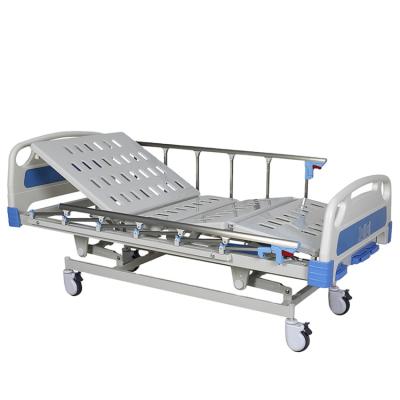 China Hot Sale Metal Height Adjustable Clinic 3 Crank Functions Patient Medical Nursing Manual Hospital Bed BT-AM106 for sale