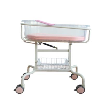 China Quick Adjustable AB112 Metal Delivery Baby Hospital Infant Crib Manufacturer Newborn Obstetric Trolley Bed for sale