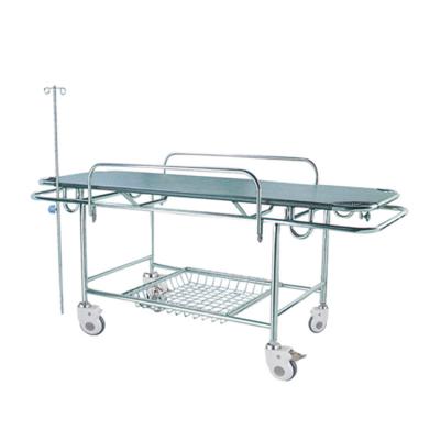 China BT-TR015 Hospital Stainless Steel Patient Transport Stretcher Medical Mobile Hospital Transfer Trolley Cart With IV Pole Price for sale