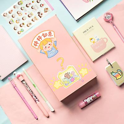 China Custom Student Stationery Items For Gift Artist Tool Stationery Tool Box Crystal Office Stationery Table Set for sale