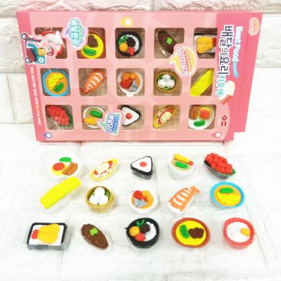 China Cute Salmon Eraser Dumpling Rice Ball Sushi Eraser Desktop Mini Food Wholesale Eraser for sale