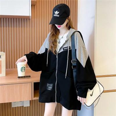 China 2021 Spring Women's Casual Black Anti-wrinkle Amazon The New Quilting Hooded Sweater Lovely European Long-sleeved Jacket for sale