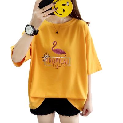 China High quality extra large size regular loose print anti-pilling round collar t-shirt for sale