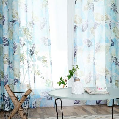 China New American Style Printing Window Screening Nordic Cotton And Semi-shading Curtain Cloth Printing Gauze for sale