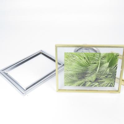 China 5x7 Metal Display Pictures Without Matte Multi Photo Frames Collage For Wall Or Display Table Gold for sale