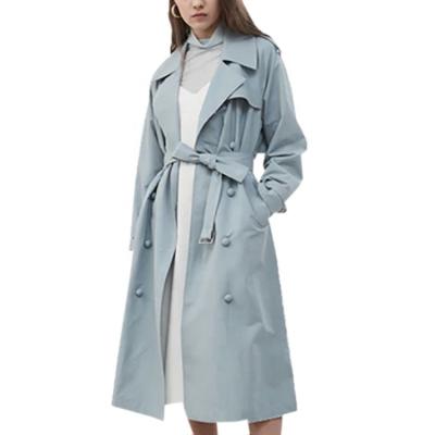 China 2020 Autumn Fashionable Long Sleeve Women Waterproof Casual Cross Ditch Long Coat for sale