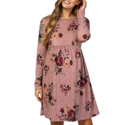 China 2021 Radiation Protection Lastest Flower Print Women Nursing Cheap Short Maternity Dresses for sale