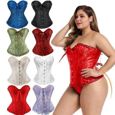 China Factory Price Women Shaper Antibacterial V-Neckline Lace Up Bustier Corset No Moq for sale