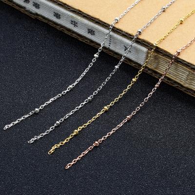 China Wholesale 925 Sterling Silver 316L Stainless Steel Accessory Loose Half Chain And Bead Pattern For Jewelry Making for sale