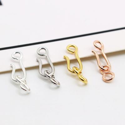 China 925 Sterling Silver Wholesale 925 Sterling Silver Accessory Clasp in Hook Shape for Bracelet and Necklace Making for sale