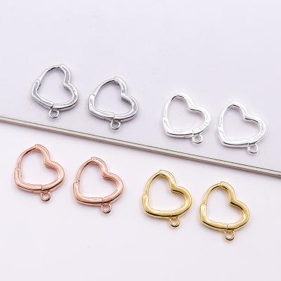 China 925 Sterling Silver Wholesale 925 sterling silver accessory earrings in Heart-shape for earring making half full for sale