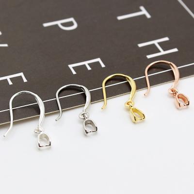 China 925 Sterling Silver Wholesale Jewelry Making Finding With Small Pinch Bail 925 Sterling Silver Dangle Earrings for sale