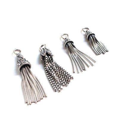 China 925 Sterling Silver Wholesale 925 sterling silver accessories antique tassels with box chains for jewelry making for sale