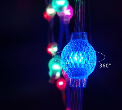 China DC12V LANDSCAPE Variable Color LED Pixel String 360 Degree View 3535 RGB LED Pixel Ball With Translucent PVC Body for sale