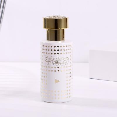 China Wholesale 55ml Personal Care Glass Bottle Packing With Pump And Gold Cap For Perfume for sale