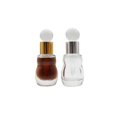 China Mini Perfume Glass Bottle 6ml Perfume / Wholesale Essential Oil Glass Cap Bottle With Gold Lid for sale