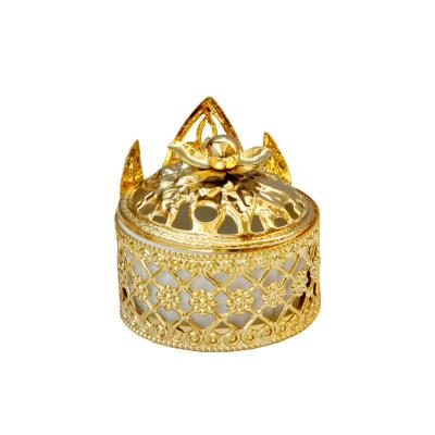 China Hot Selling Arabic Incense High Quality Popular Home Decorated Metal Censer Gold Arabic for sale