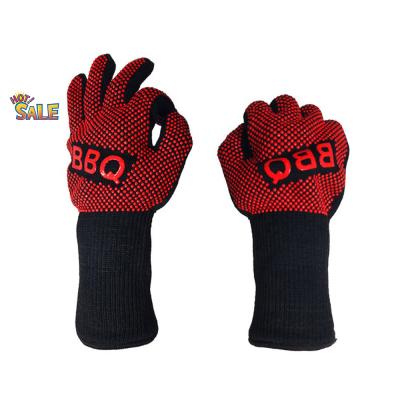 China Size Adjustable Kamado SEB / Heat Resistant EGG Barbecue Grill Gloves BBQ STEEL Gloves for sale