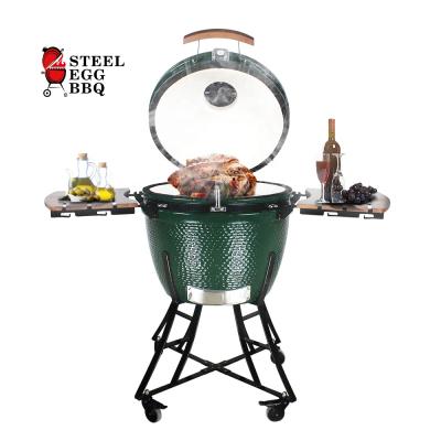 China 24 inch zoll extra large egg green color ceramic kamado kamado ceramic bono parrilla SEB KAMADO size adjustable barbacoa for sale