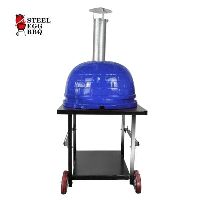 China Adjustable Size SEB KAMADO/Steel Egg BBQ BBQ 26 Inch Blue Color Bread Maker Machine Wood Stone Portable Burning Pizza Bake for sale