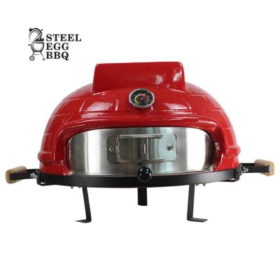 China Adjustable Size SEB KAMADO/Steel Egg BBQ Grill 21 Inch Red Color Pizza Baking Bread Maker Machine Wooden Portable Stone Burning for sale