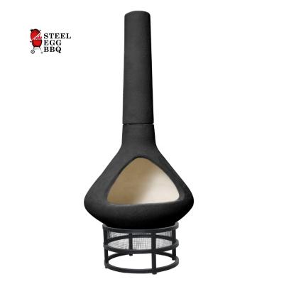 China Stocked SEB Detachable Fire Pit with Chimney, Ceramic Chimenea De lena for Outdoor Mexican Pellet Carbon Clay for sale