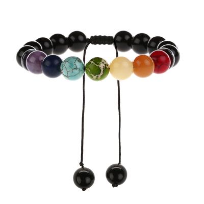 China Wholesale BOHEMIA Colorful Natural Gemstone Beaded Woven Bracelet for sale