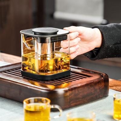 China Tetera Amazon Viable Hot Selling Transparent Clear Glass Tea Set With Warmer for sale