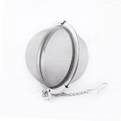 China Wholesale Viable Tea Strainer Stainless Steel Mesh Tea Squeeze Strainer Ball Round Shape Food Grade Sphere for sale