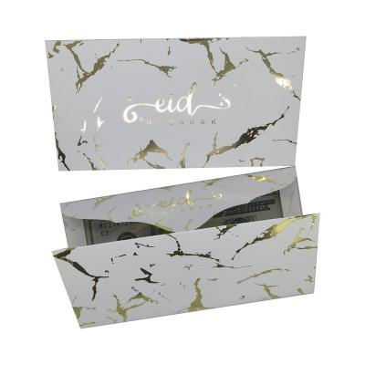 China Luxury Muslim Gold Stamping Aluminum Foil Party Decoration Cash Money Wraps Eid Mubarak Money Envelope For Islamic Decoration for sale