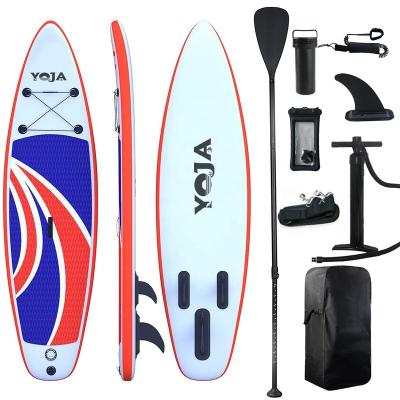 China YOJA/OEM Unisex 10.6Ft or Size Light Weight Double Layer PVC Sup Board Durable Inflatable Surfing Paddle Board Customized for sale