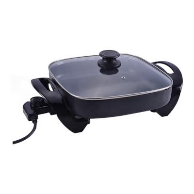 China Household adjustable fully automatic temperature rose electric skillet is wear-resistant, smokeless and easy to clean with electric straight handle C for sale