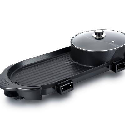 China Easily Cleaned Multi Function And BBQ Grill Non Stick Barbecue Grill With Hot Pot for sale