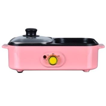 China Adjustable Temperature Household and Travel 2in1 Non Stick Stove European Dual Function BBQ Grill with Hot Pot for sale