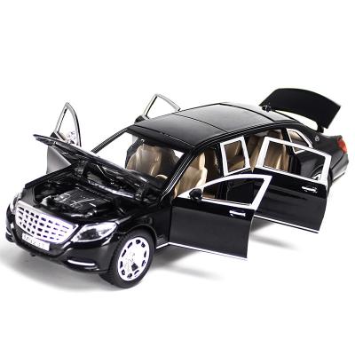 China Diecast Toy 1/24 Maybach S600 Benz Extended Versions Diecasting Toy Force Alloy Car Model Toy Acousto-optic Return Ornament for sale