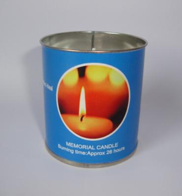 China Jews candle; white & unscented 5.5x6cm mini memorial tin candle burn for 26 hours for sale