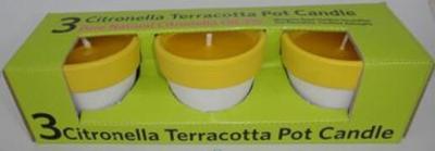 China 3pk Yellow Citronella clay jar scented candle with the printed box for sale