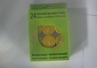 China 24pk Yellow Citronella tealight scented candle with the printed box for sale