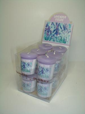 China 12pk 100% paraffin wax mushroom scented candle with printed card and PDQ box for sale