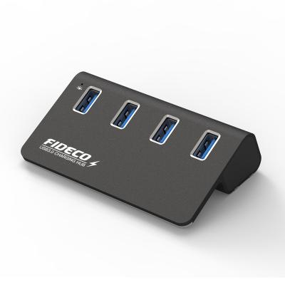 China Aluminum Shell USB 3.0 Hub 4 Port Desktop for Laptop Support Power for sale