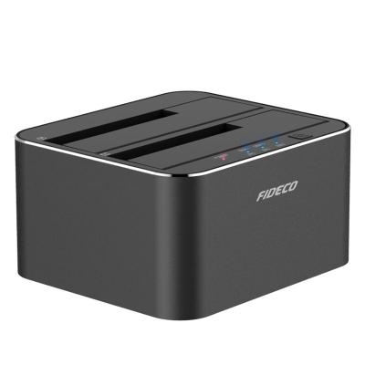 China 2 bay usb 3.0 sata hdd docking station aluminum bulk driver with offline clone for sale