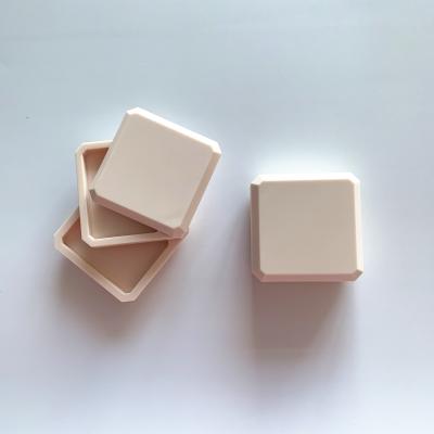 China Compact Cosmetics Emily Square Powder Case Rotating Two Layer Empty Blusher Case for sale