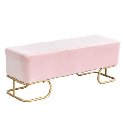 China Modern Custom Furniture Nordic Stainless Steel Foot Clothing Shop Fabric Bench Household Replacement High End Stool for sale