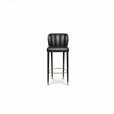 China French Style Custom Nordic Elegant Bar Furniture High End Wooden Leather Leather Chair for sale