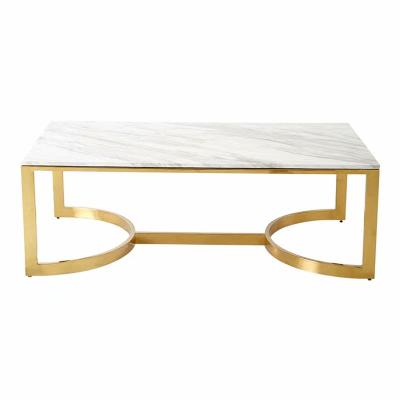 China MODEN Custom Furniture Living Room Nordic Elegant High End Stainless Steel Marble Countertop Coffee Table for sale