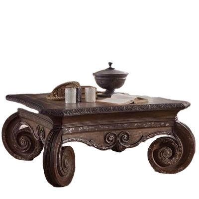 China Retro Waterproof Custom Furniture European Style Make Old Fashion High End Living Room Coffee Table for sale