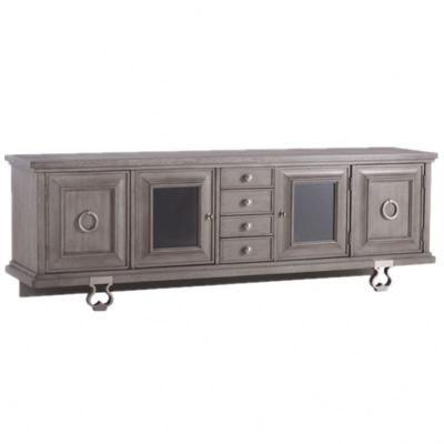 China French Custom American Style Furniture Living Room Fashion High End Solid Wood Storage TV Stand for sale