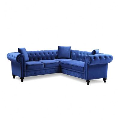 China Slipcovered Custom Living Room Furniture American Country Fashionable Button 3 Seat Sofa for sale